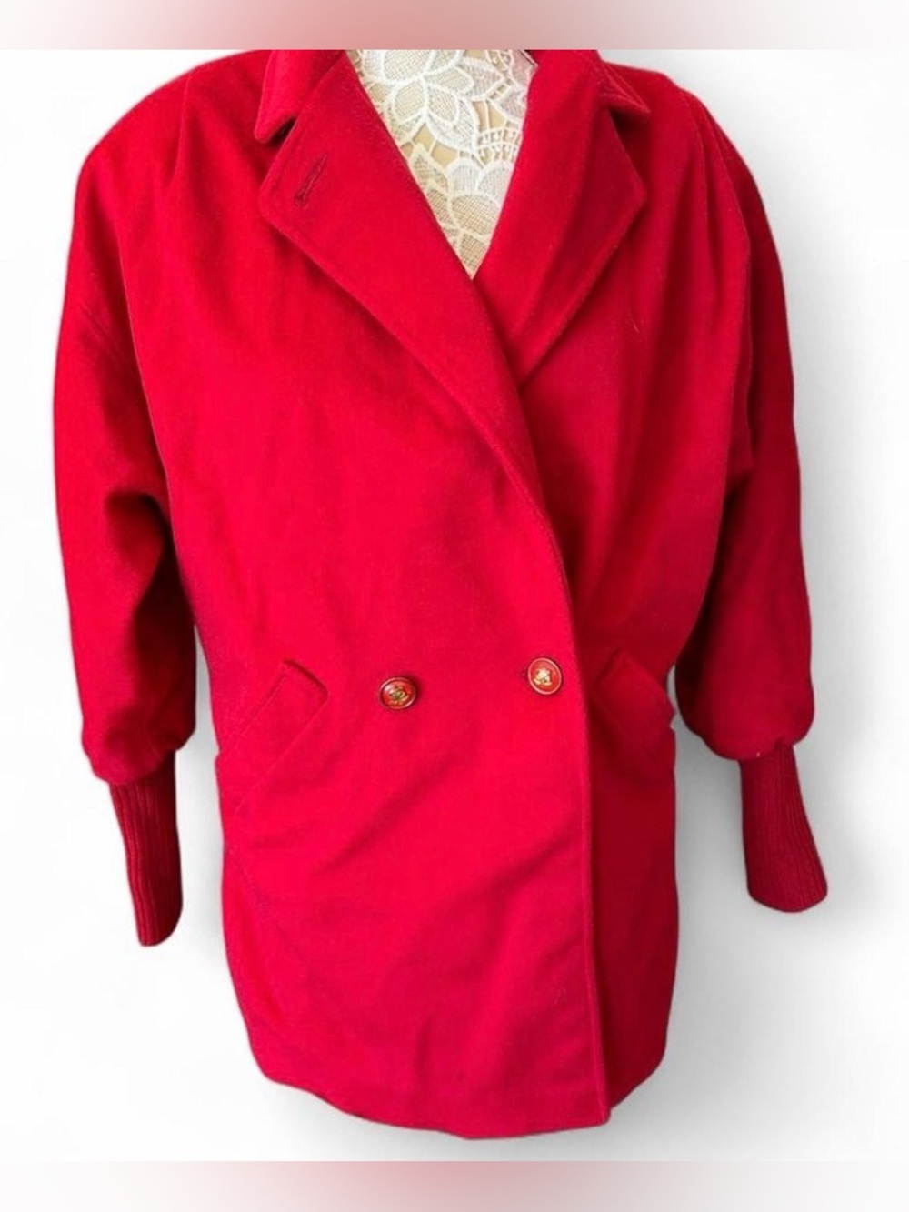Vintage Donny Brook red wool coat